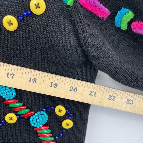 Michael Simon Charcoal Cardigan with Multicolor Patterns - Picture 5 of 5